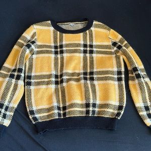 yellow checkered sweater charlotte russe